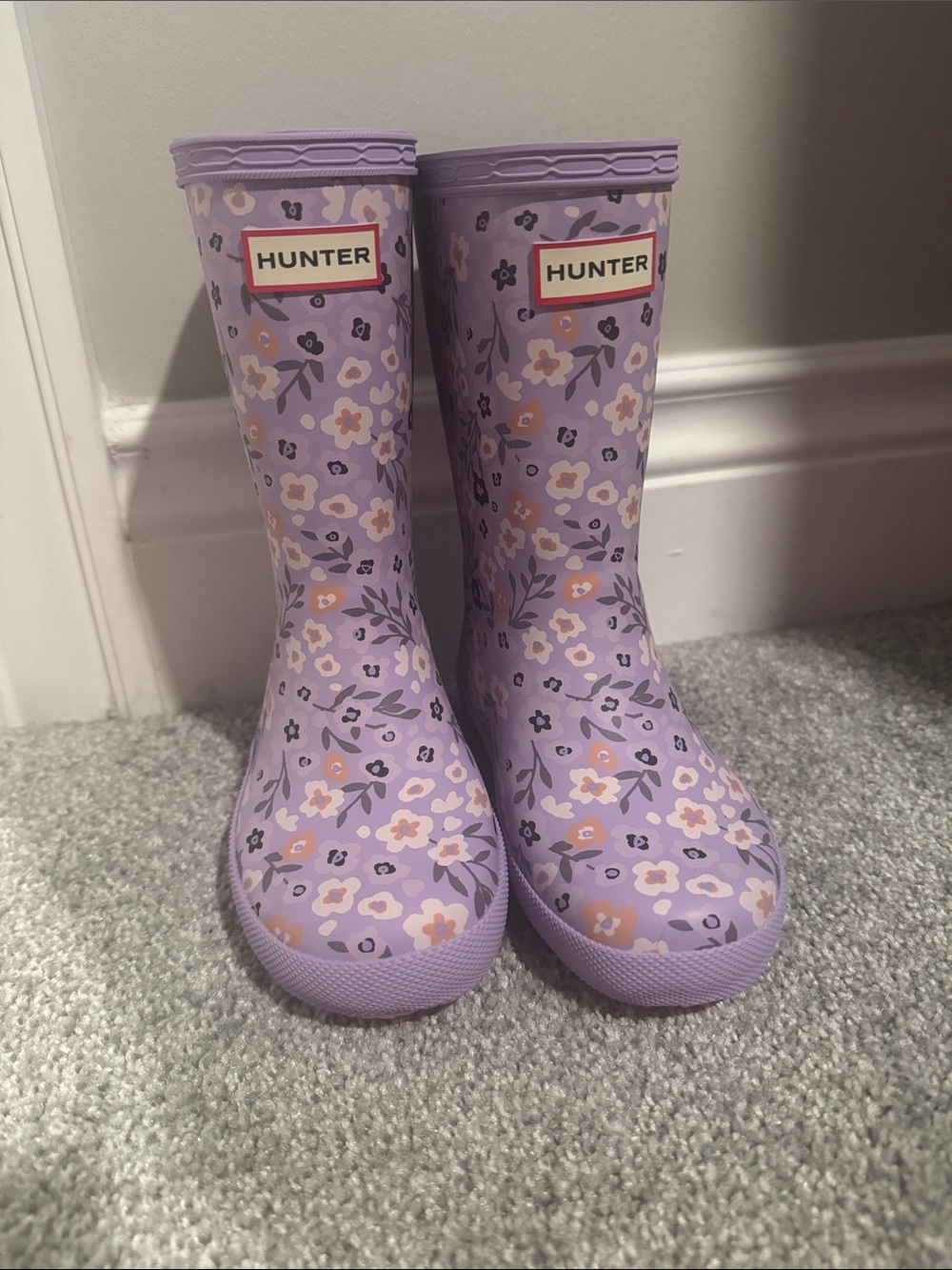 Hunter Kids Floral Rain Boots, size US 11 NWOT